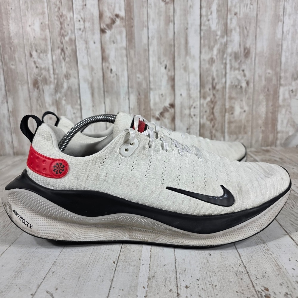 Nike InfinityRN 4 ReactX White Black Crimson Running Shoes DR2665-100 Mens 12.5